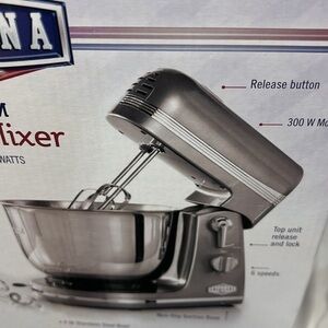 Americana Premium 6 speed 300 watts Silver Stand Mixer